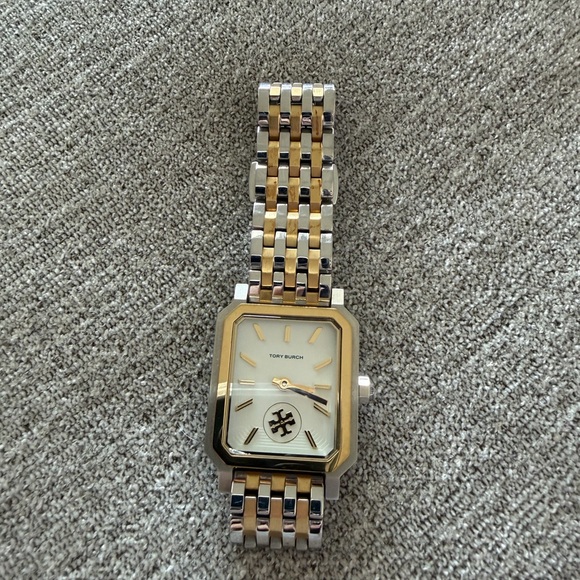 Tory Burch Robinson Two-Tone Rectangular Watch - Picture 2 of 6